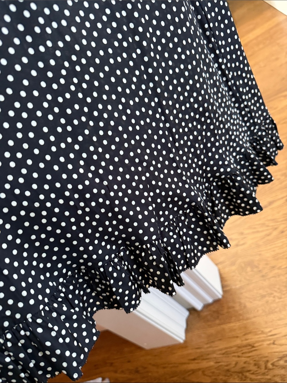 Doen Rosaria Black Polka Dot Midi Dress with Spaghetti Straps - Picture 4 of 6